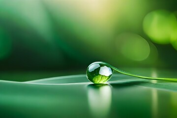 awesome green leaves with water droplets on it hd vieew genrative ai tehnoloy 