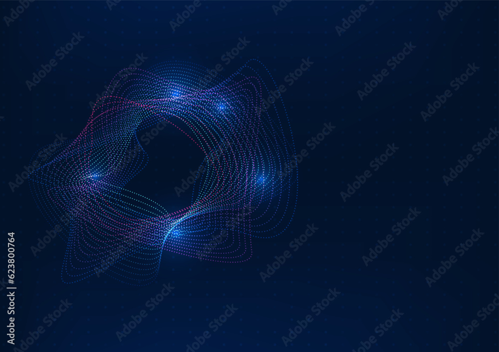Poster data technology spherical polka-dot waves that are overlapping in many layers suggest a technology f