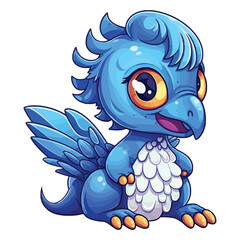 Naklejka premium Cute Citipati Dinosaur 2d Illustration