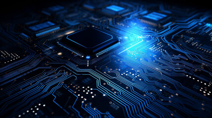 Abstract circuit board technology background, Generative Ai