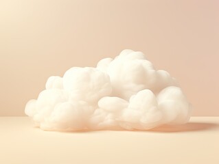 A pile of white clouds sitting on top of a table. Generative AI.