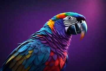 Fototapeta premium Blue And Purple Macaw Parrot | Ai Generative Image