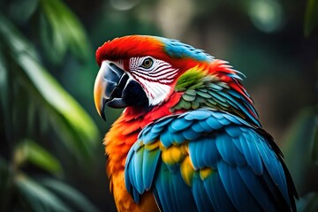 Obraz premium Blue and yellow macaw | Ai Generative Art
