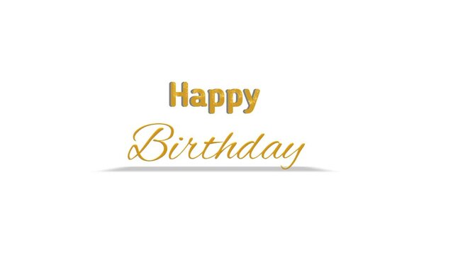 Happy Birthday Text Animated, Happy birthday gif golden text animation, animated birthday wish. Good for birthday wishes. Suitable for greeting cards, celebrations.