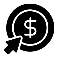 pay per click glyph icon