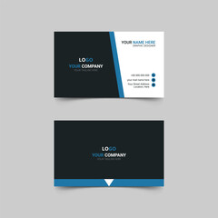 Modern And Blue Drak Business Card Vector Design