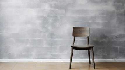 Embracing Empty Space with a Loft Style Chair Against a Blank Wall. Generative AI