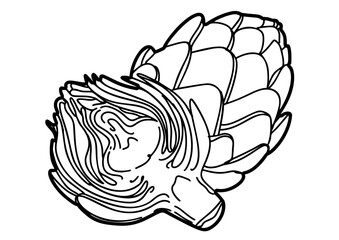 sketch of a artichoke