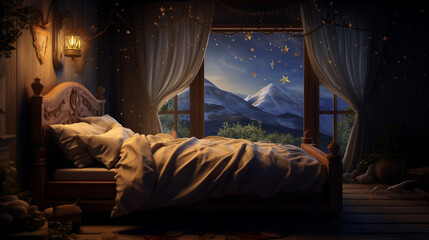 Obraz na płótnie Canvas Good night and sleep well background, Generative Ai