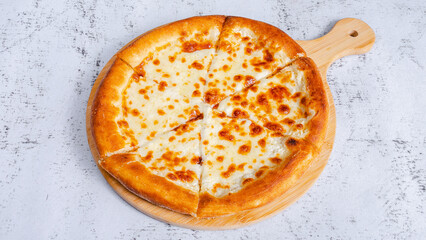 Cheese pizza top view