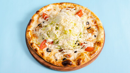Caesar pizza top view