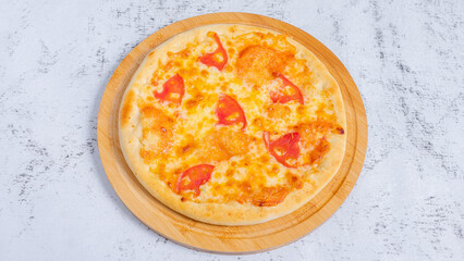 Pizza margarita top view