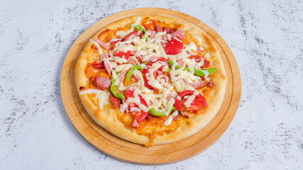Pizza top view