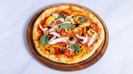 Mushrooms pizza isolated