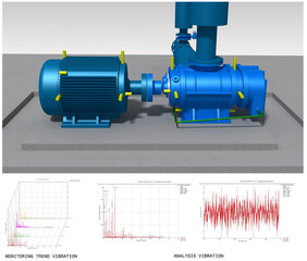 predictive maintenance vibration 3D illustration