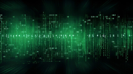 Fototapeta premium Soft green font in matrix style, Generative Ai