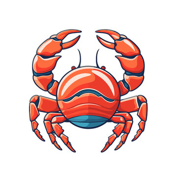 Crab watercolor vector illustration, seafood