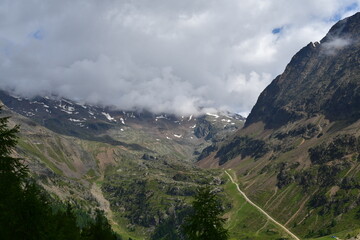 Fototapeta na wymiar Schöne Landschaft mit Bergen im Schnalstal in Südtirol 