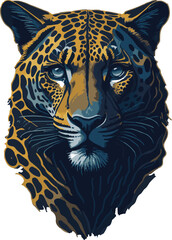 Vector illustration of a jaguar head for logo, symbol, sticker, tattoo t-shirt design, simple flat design on a white background  © CFK