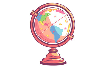 school globe icon.globe icon illustration, Thin line school globe icon from education and science collection