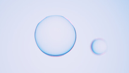 Floating water bubble. Water drops.  3d rendering