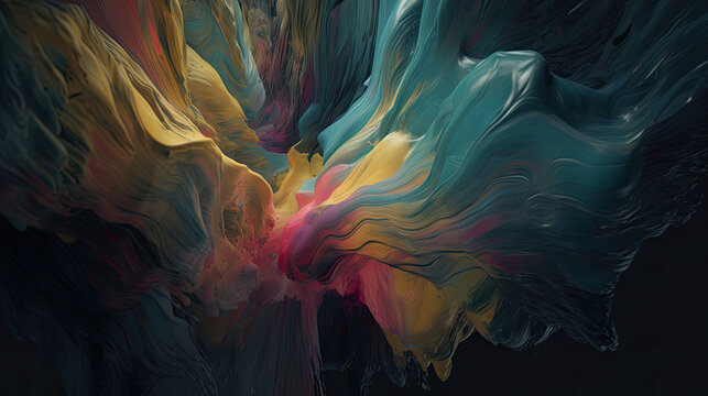 Dynamic Color Splashes: Abstract Fusion of Vibrant Hues