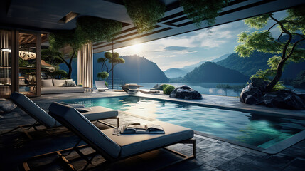 Relaxing in the Swimming Pool and Lounge Area