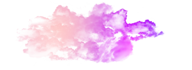 Abstract cloud illuminated with neon light with Isolate background