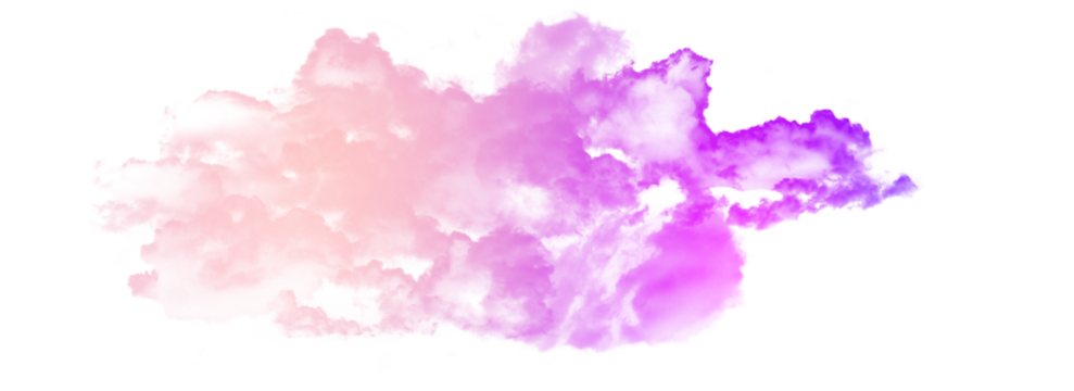 Abstract cloud illuminated with neon light with Isolate background