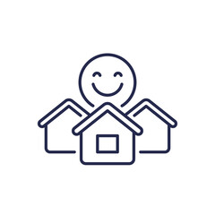 good neighbourhood line icon on white