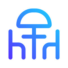 outdoor seating gradient icon