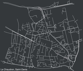 Detailed hand-drawn navigational urban street roads map of the LE CHAUDRON, QUARTER of the French city of SAINT-DENIS (LA RÉUNION), France with vivid road lines and name tag on solid background