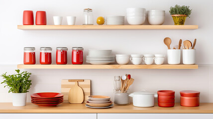 Neat and Minimalist Kitchen with Well-Organized Cooking Utensils
