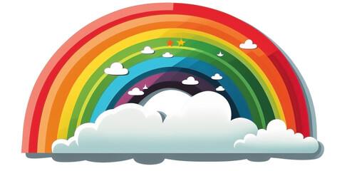 Cartoon style rainbow isolated on transparent background