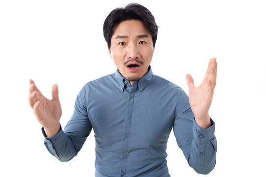 Surprised business middle-aged man