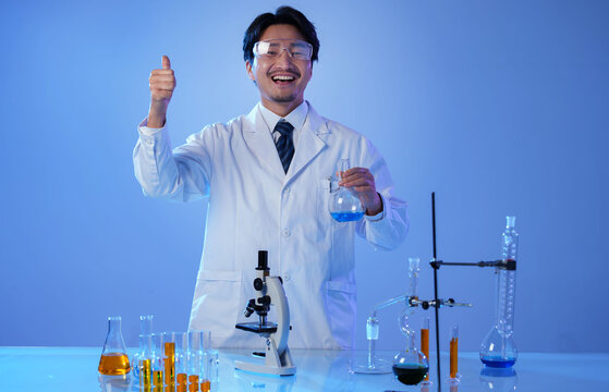 Scientists in the laboratory experiment