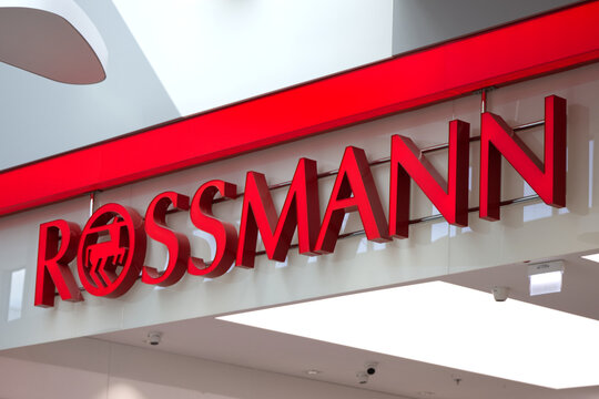 POLAND, BYDGOSZCZ - January 14, 2022: Rossmann Drogeria Parfumeria Cosmetic  Shop. Signage of Germany's second-largest drug store chain Stock Photo