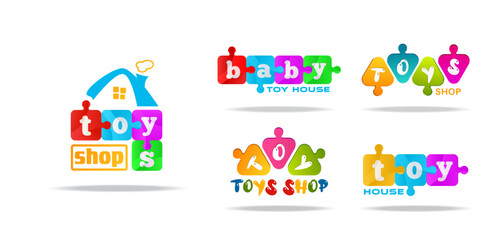 Toys shop logo design bundle