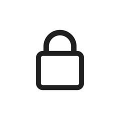Flat simple outline lock padlock icon background