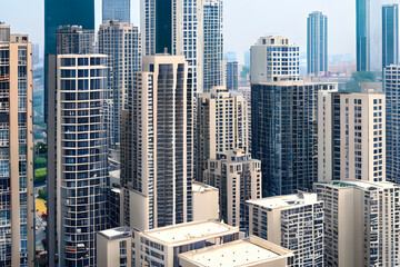 Naklejka premium High-rise buliding in the city. Generative AI.