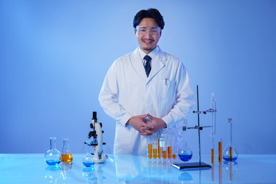 Scientists in the laboratory experiment