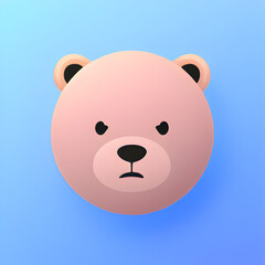 a cute baby bear with an angry face.Generative AI