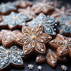 Christmas cookies with royal icing.