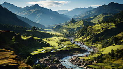 A sweeping vista of the awe-inspiring Colombian Andes, where jagged mountain summits stretch upward to touch the heavens.