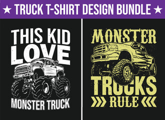 Monster Truck T-shirt Design Bundle. monster vector t-shirt designs, t-shirt bundle. © Raju