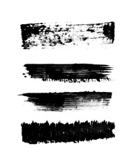 grungy black watercolour paint stroke isolated clipart element on transparent background, paint splatter
