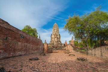 World Heritage site, Wat Ratchaburana, Ayutthaya Province in Thailand.