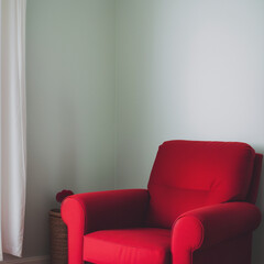 red leather sofa. Generative AI