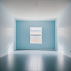 Fototapeta premium empty blue room. Generative AI 