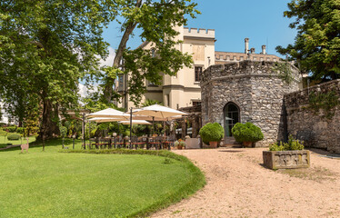 Fototapeta na wymiar The Park of the Castello dal Pozzo, historic resort on Lake Maggiore, located in the village of Oleggio Castello, Verbania, Italy